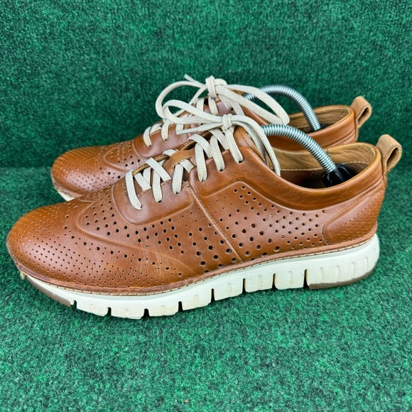 Cole Haan Zerogrand Mens Sz 10 M Brown Leather Perforated Sneakers Shoes C23711 - Picture 3 of 10